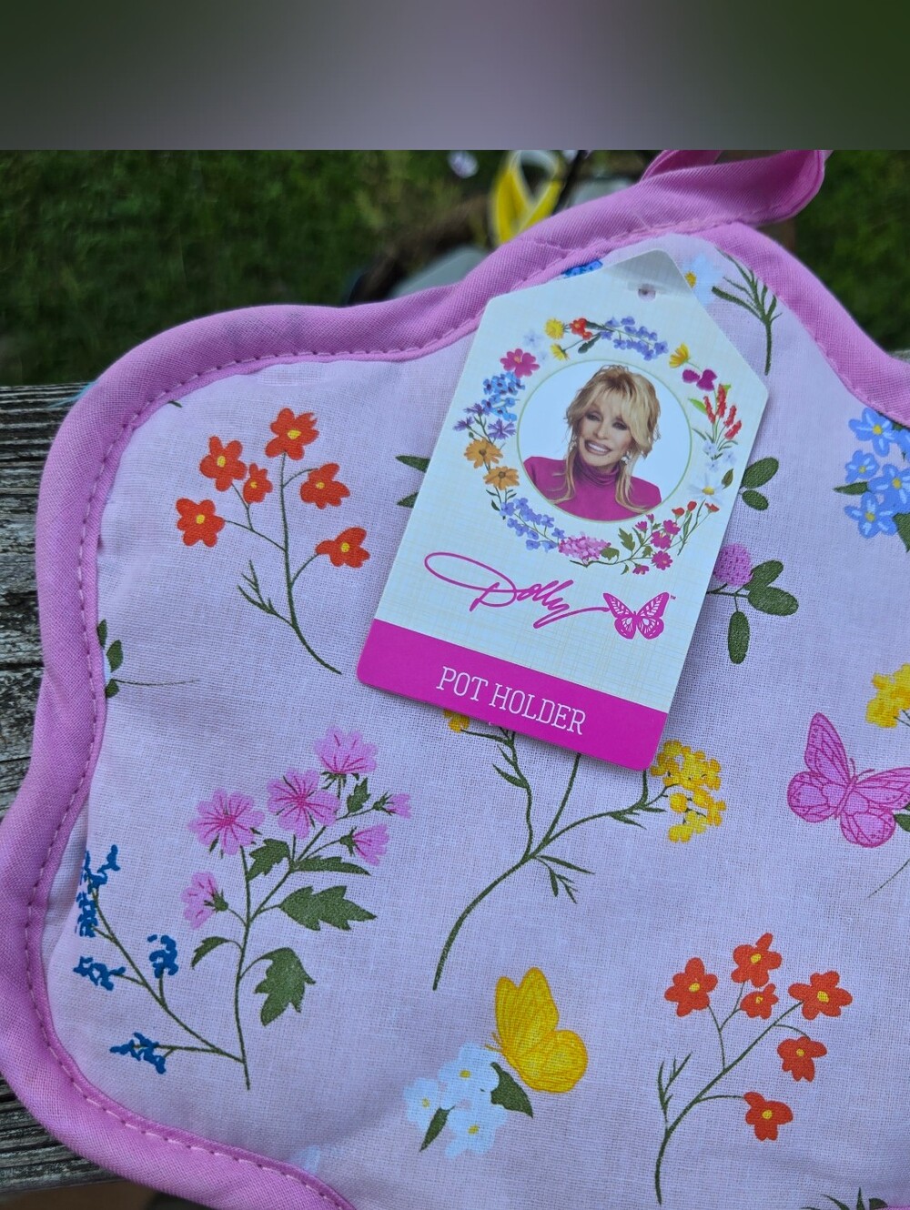 Dolly Pink Floral Butterfly Pot Holder